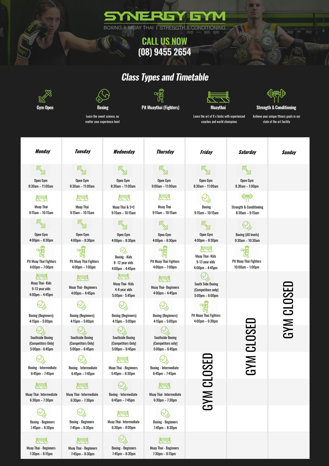 synergy gym merrick class schedule